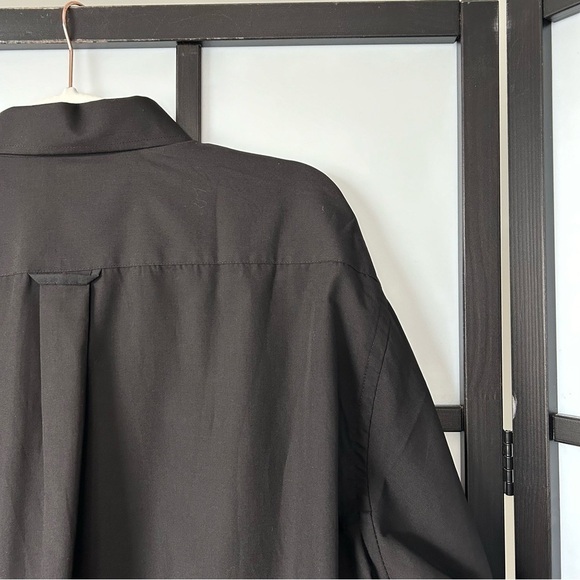 [17.5] George Men’s Classic Black Business Casual Long Sleeve Button Down Shirt - Picture 5 of 9